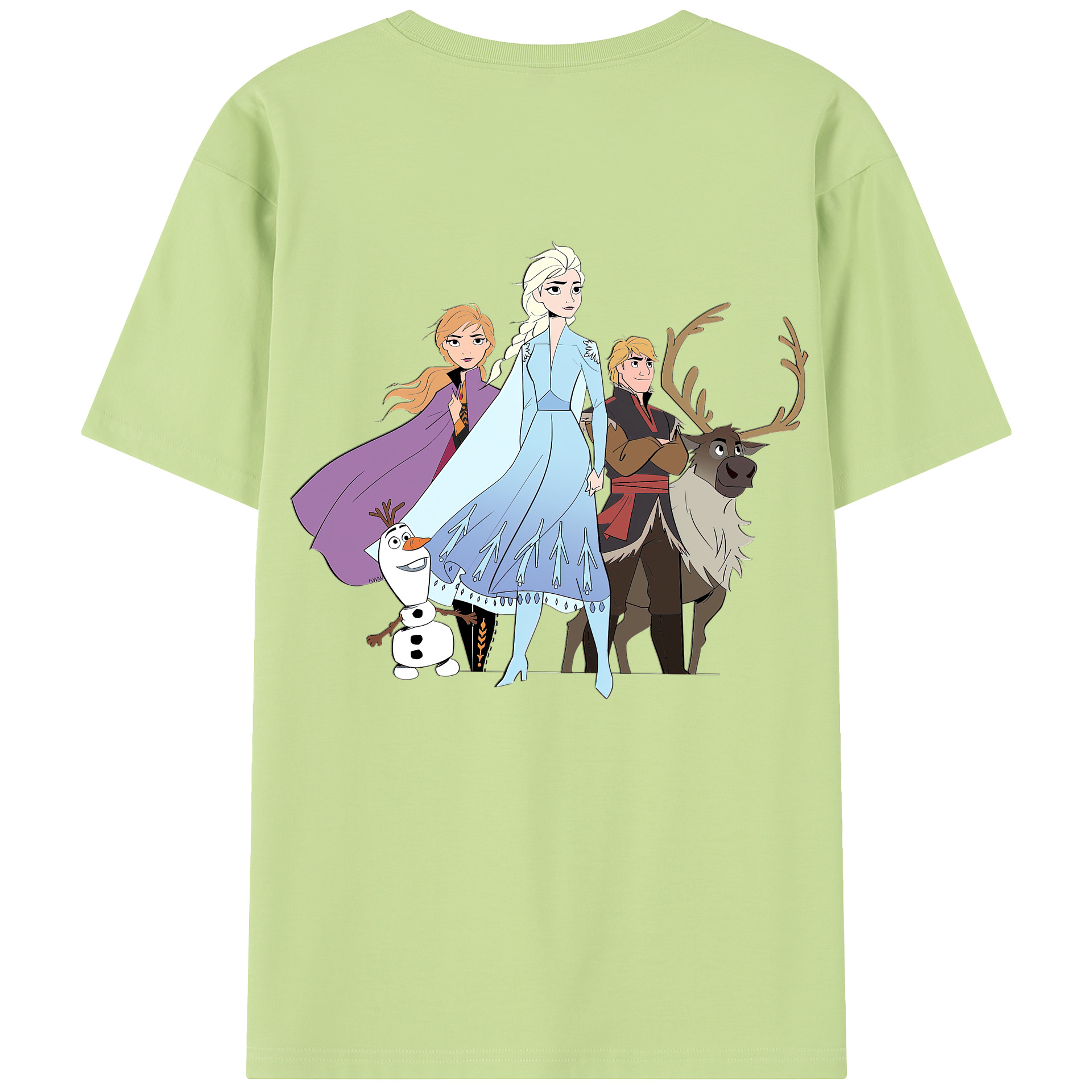 （画像用） アナと雪の女王 アンナ エルサ Frozen Anna Elsa 綿100％半袖Tシャツ（背面プリント）